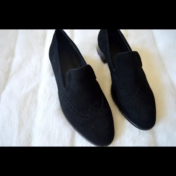 Pure Navy Black Leather Oxfords - Picture 2 of 7